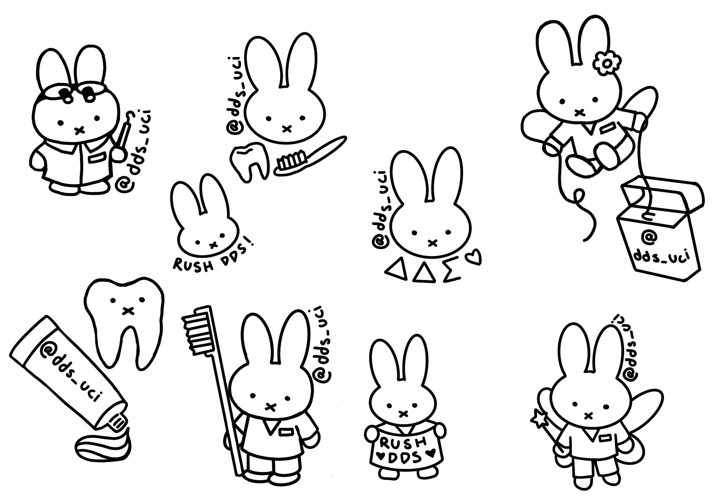 Hand-drawn Miffy characters for DDS Spring Rush 2026