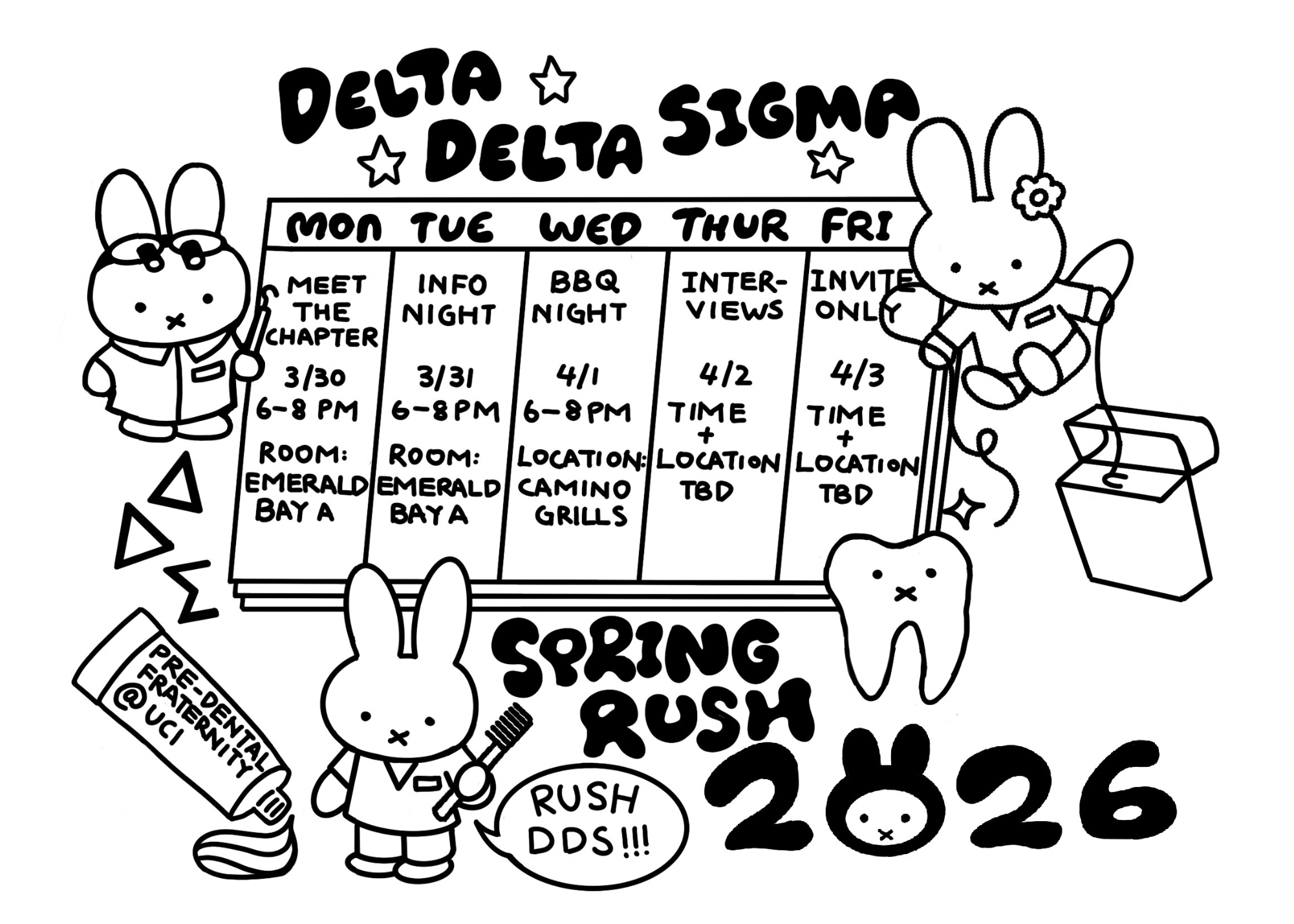 Spring Rush 2026 Schedule Poster