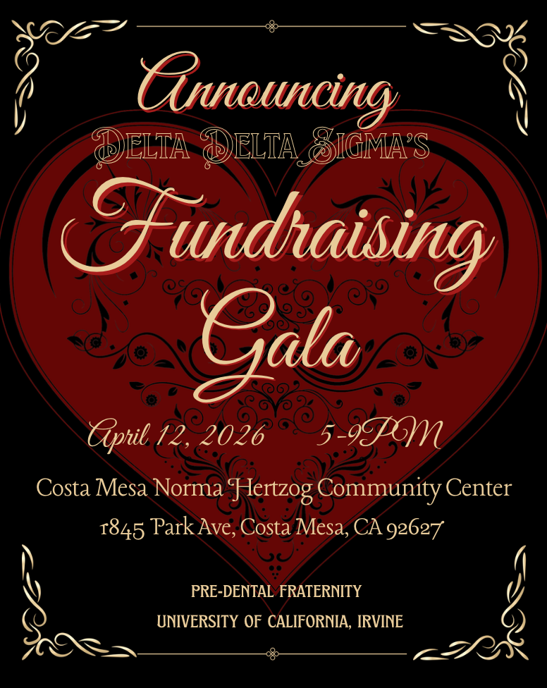 Delta Delta Sigma fundraising gala announcement poster